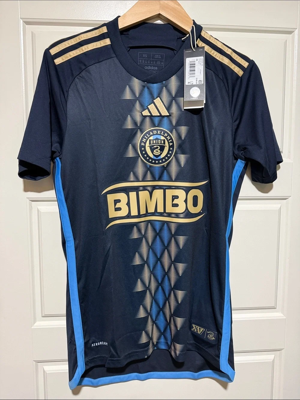 adidas Men’s Navy, Light Blue & Gold Soccer Jersey